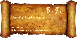 Baffy György névjegykártya